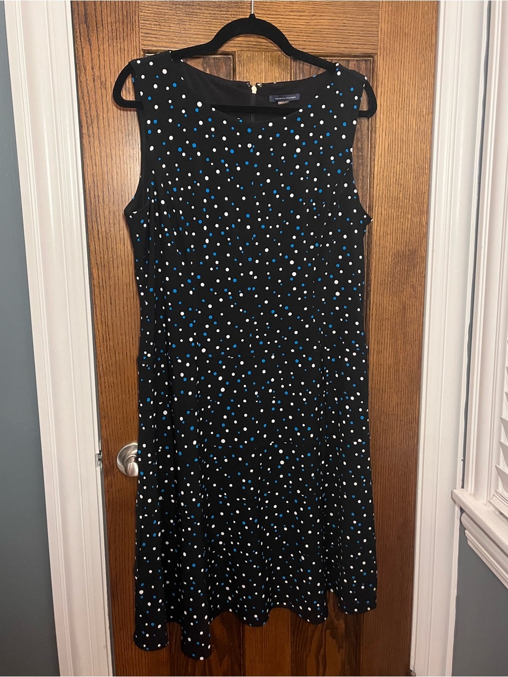 Tommy Hilfiger Sleeveless Vintage A-Line Polka Dot Dress